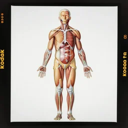 kodak portra, 8 k, shintaro kago, exploded view of human anatomy