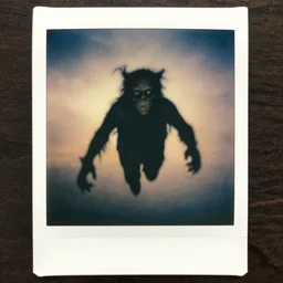 mothman flying at the camera, polaroid, blurry, scary, found footage horror, terrifying