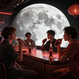 on the moon there is a bar where people drink coca cola