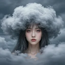 character concept art of an anime stormy cloud goddess | | cute - fine - face, pretty face, realistic shaded perfect face, fine details by stanley artgerm lau, wlop, rossdraws, james jean, andrei riabovitchev, marc simonetti, and sakimichan, trending on artstation