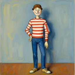 Where's Waldo, in the style of Philip Guston