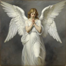 oil painting of an angel by peter mohrbacher