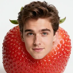 matt berry as a strawberry, head of a strawberry, high definition