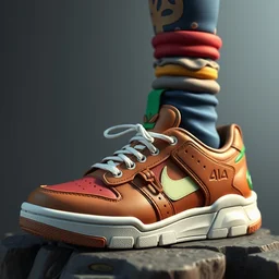 realistic scultpure of sneaker! design, sneaker design overwatch megaman capcom style mixed with aztec mayan native street fashion, focus on sneakers only, shoes designed by akira toriyama and studio ghibli