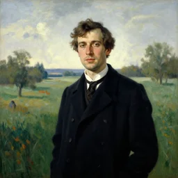 a portrait of a character in a scenic environment by Harry Gruyaert