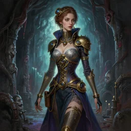 woman model, steampunk!!! and modern, rgb, in creepy sewers, backlit, elegant, highly detailed, digital painting, artstation, concept art, smooth, sharp focus, illustration, art by krenz cushart and artem demura and alphonse mucha