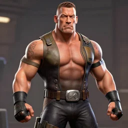 high quality digital art of john cena in team fortress 2