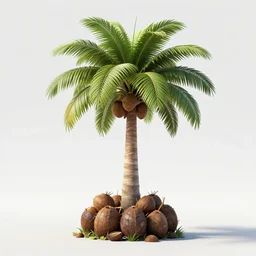 coconut tree exposed to radiation and became monster coconut tree. realism art, high detailed, fine art, trending on artstation, smooth draw, perfect lightning, sharp focus.