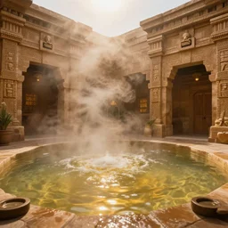 Steamy Aztec Public Bathhouse, Golden, Golden Water