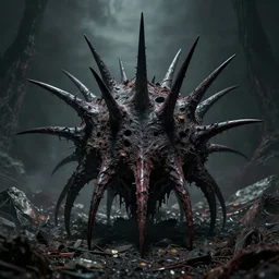 most terrifying thing in the world, spikes, dark, horror, 8 k, realistic, detailed, eldritch, scary, nuclear waste, warning, deterrent, imagination, nightmare