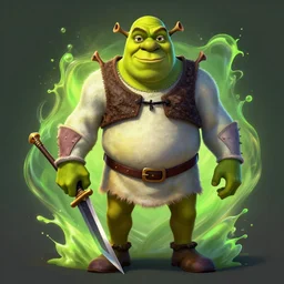 Shrek as a League of legends champion, splash art made by Mike Azevedo, trending on art station