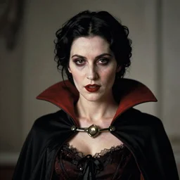 portrait of a lady vampire, 35mm, 1920', depth of field, ominous, sharp, photorealistic, realistic, 8k, deviantart, donato giancola, irwin penn, Alphonse Mucha