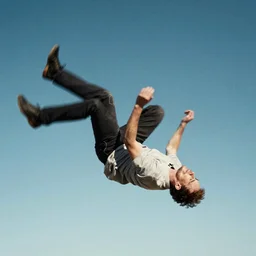 walter white falling from the sky, motion blur, album cover