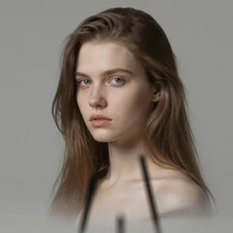beautiful girl, full body, high detail of the face, 1 / 4 style by andrei riabovitchev