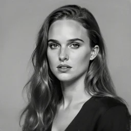 natalie portman, gigachad black and white trending on artstation, painted by greg rutkowski