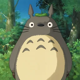 Portrait of Vladimir Putin dressed as Totoro in the style of Studio Ghibli