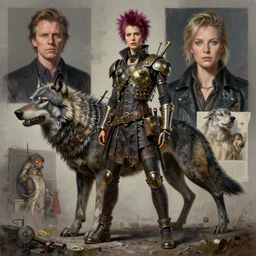 steam punk roman capitoline wolf, contemporary collage, highly detailed, digital painting, 4 k, hdr, punk, fashion, smooth, sharp focus, art by nick knight, sandra chevrier and john hoyland