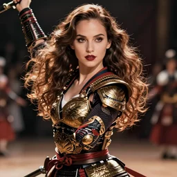 anime natalie portman ballroom samurai, intricate portrait by greg rutkowski, trending on pixiv
