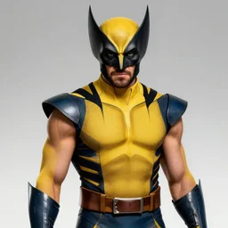 taron egerton as wolverine with a full costume and cowl. art by gaston bussierez.