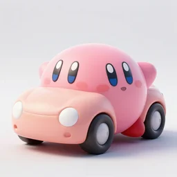 kirby in the shape of a car