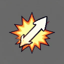 a magic arrow exploding, game icon asset, plain background