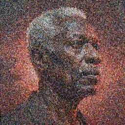 a painting of a elder African man by Kara Walker . dramatic angle, ethereal lights, details, smooth, sharp focus, illustration, realistic, cinematic, artstation, award winning, rgb , unreal engine, octane render, cinematic light, macro, depth of field, blur, red light and clouds from the back, highly detailed epic cinematic concept art CG render made in Maya, Blender and Photoshop, octane render, excellent composition, dynamic dramatic cinematic lighting, aesthetic, very inspirational, arthouse.