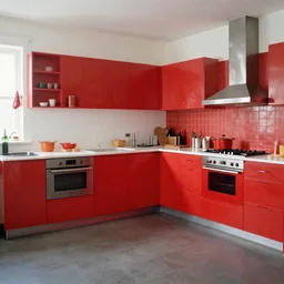 red kitchen, by yves tanguy