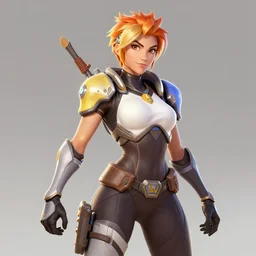 beautiful realistic accurate digital artwork of tracer from the game overwatch