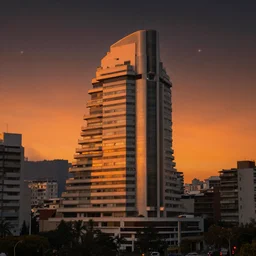 vina del mar hotel background by simon stalenhag, orange sunset, sharp focus, digital art, 4 k, octane, zoom, dark sky with stars, high contrast