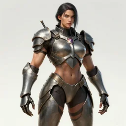 muscular full armored girl by daniel gerhartz, trending on art station
