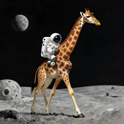 a giraffe dressed as an astronaut walking on the moon, trending on artstation, art by greg manchess, guangjian, detailed digital art, artstation hd