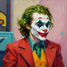 greg manchess portrait painting of the joker as overwatch character, evergarden, medium shot, asymmetrical, profile picture, organic painting, sunny day, matte painting, bold shapes, hard edges, street art, trending on artstation, by huang guangjian, gil elvgren, ruan jia, greg rutkowski, gaston bussiere