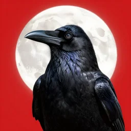 portrait, a crow in front of the full big moon, book cover, red white and black colors, establishing shot, extremly high detail, foto realistic, cinematic lighting, intricate line drawings, by Yoshitaka Amano, Ruan Jia, Kentaro Miura, Artgerm, post processed, concept art, artstation, matte painting, style by eddie mendoza, raphael lacoste, alex ross