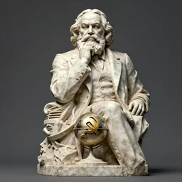 statue of karl marx pondering his orb, soviet art, ultra - hd, antiprism
