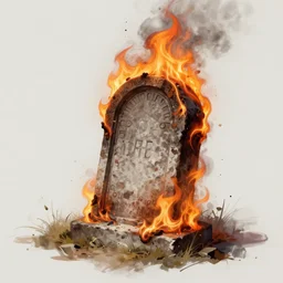 burning tombstone!!!, digital painting art