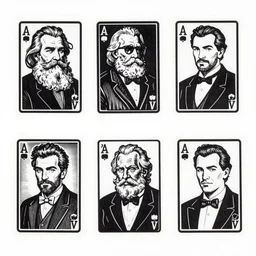 a card game, white background, black and white, woodcut, beardsley, aubrey, crepax, guido, moholy - nagy, laszlo, szukalski, stanisław