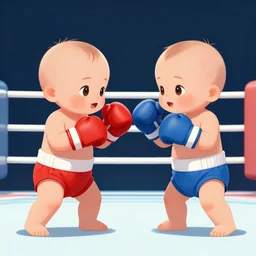 two babies in a boxing match