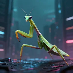 a cyberpunk mantis