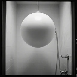movie still of mathematical shower with a big flying sphere, cinestill 8 0 0 t black and white, by andrei tarkovsky, heavy grain, high quality, high detail, ultra wide lens, cinematic composition, dramatic light, lens flares, anamorphic