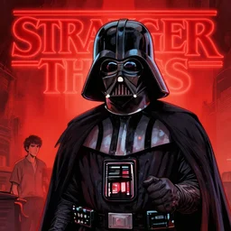 stranger things with darth vader by drew struzan, by james jean