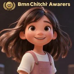 a painting of cute Asian girl smiling, flowing hair, in the style of Pixar animation, low angle view, 16mm lens, award winning, hyper detailed, dramatic lighting, artstation, octane renderer, unreal engine
