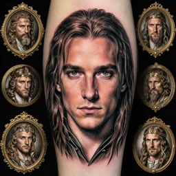 young jean claude van damme, sorcerer, lord of the rings, tattoo, decorated ornaments by carl spitzweg, ismail inceoglu, vdragan bibin, hans thoma, greg rutkowski, alexandros pyromallis, perfect face, fine details, realistic shaded