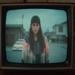 still from a movie on an old tv screen