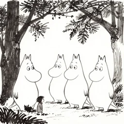 moomins, ink, by tove jansson