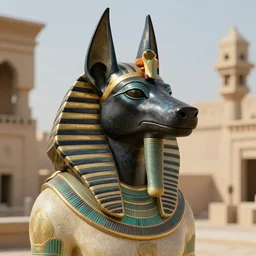 realistic Egyptian Anubis, octane render, global illumination