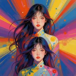 prompt! dream symmetry!! stunning portrait of vietnamese girl!! by victo ngai, kilian eng vibrant colours, dynamic lighting, digital art, winning award masterpiece, fantastically beautiful, illustration, aesthetically inspired by beksinski and dan mumford, trending on artstation, art by greg rutkowski, 8 k