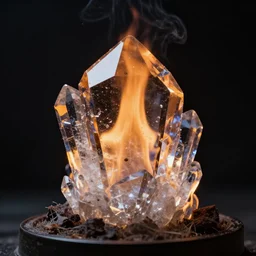 fire captured in crystal