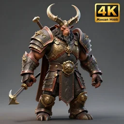 armoured minotaur warrior, highly detailed, 4 k, hdr, award - winning, octane render, artstation