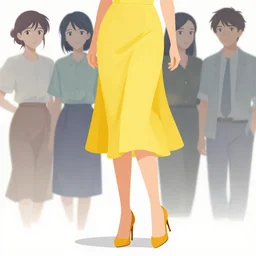 an elegant yellow woman's dress with leg visible wearing a high heel, clean cel shaded vector art. shutterstock. behance hd by lois van baarle, artgerm, helen huang, by makoto shinkai and ilya kuvshinov, rossdraws, illustration,