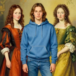 colorful portrait of hitman in jeans hoodie, by sandra chevrier and anthony van dyck and evelyn de morgan, artstation, illustration, comic book, polychromatic - colors, insanely detailed and intricate, hypermaximalist, elegant, ornate, hyper realistic, super detailed
